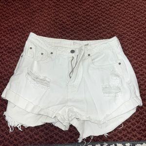 Mustard Seed White Denim Cutoff Shorts